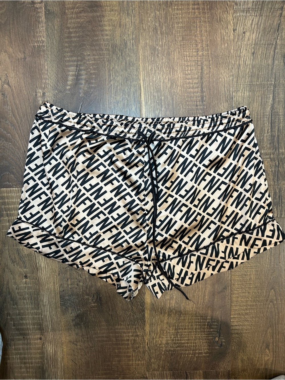 Fashion Nova Shorts with Black All-Over Logo